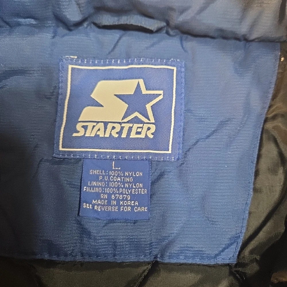 Vintage 90's Starter Pullover Front Pouch Blue Kentucky Jacket Size Large - Picture 6 of 11